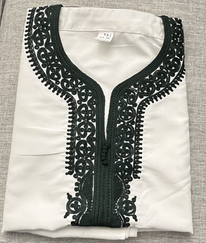 djellaba caftan blanc marocain homme