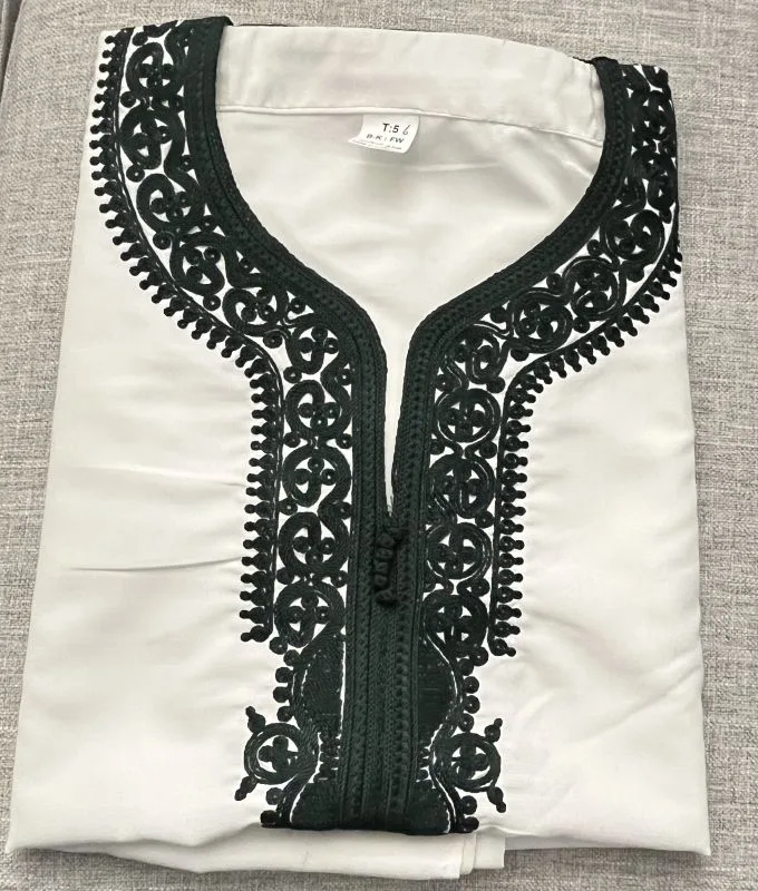 djellaba caftan blanc marocain homme