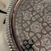 crafted Moroccan oval silver tea tray