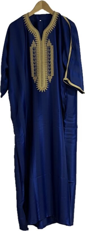 blue gold man kaftan