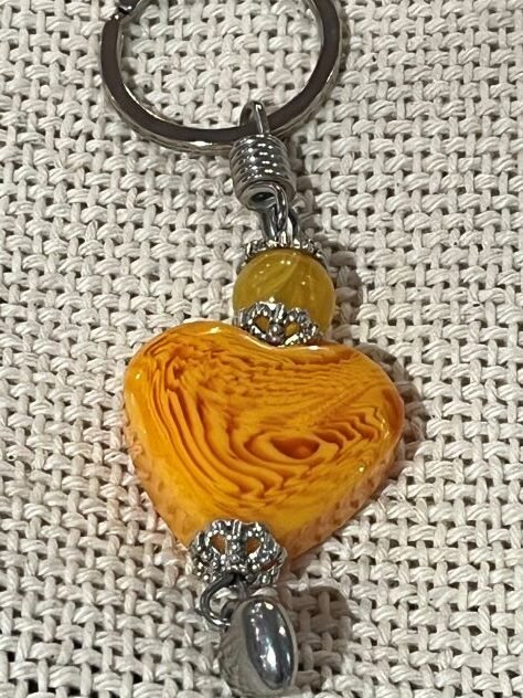 resin heart keychain