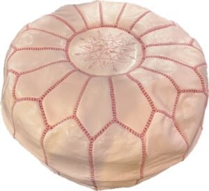 leather pink pouf leather pink pouf