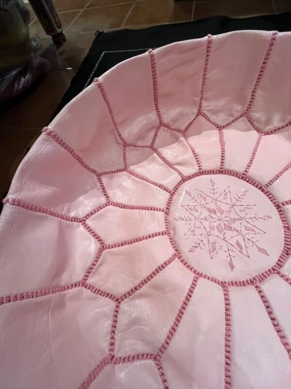 pink moroccan pouf