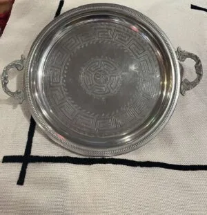 Our Moroccan antique silver tray is a stunning blend of history and art.