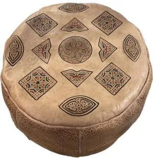 pouf marocain en cuir tan pouf marocain en cuir tan