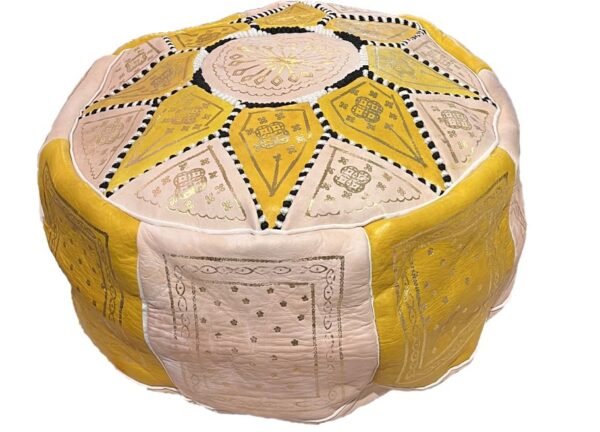 yellow moroccan pouf