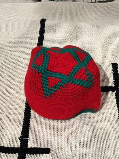 Moroccan flag beanie hat