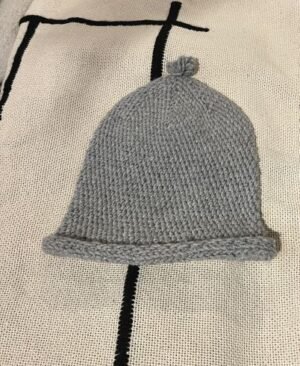 wool beanie bonnet gris laine naturelle