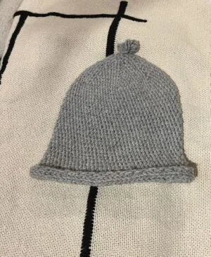 wool beanie bonnet gris laine naturelle