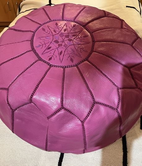 rose fonce pouf marocain