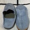 Moroccan blue suede slippers
