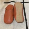 Moroccan mules shoes leather pumpkin