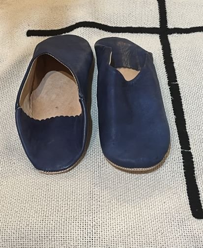 woman bleu slippers