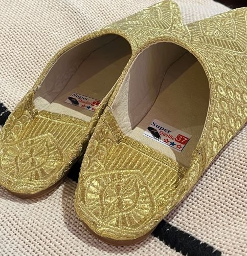 moroccan gold slippers for women