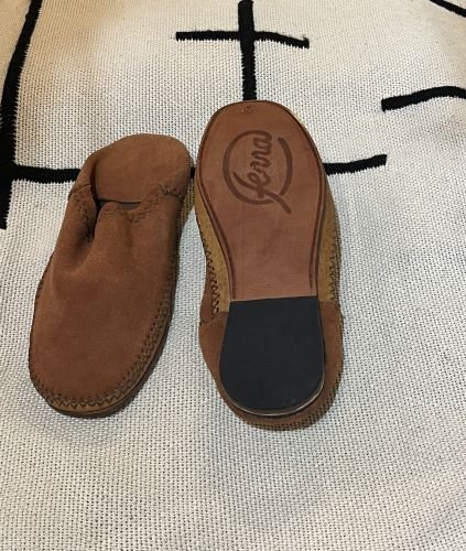 suede men babouches brown