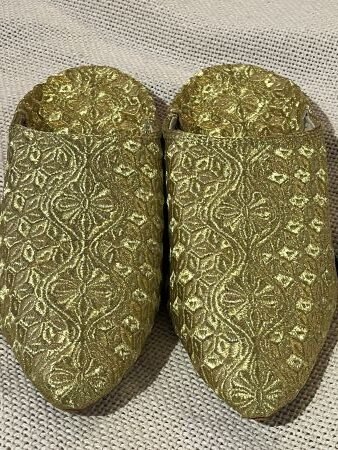 gold moroccan womens shoes slippers