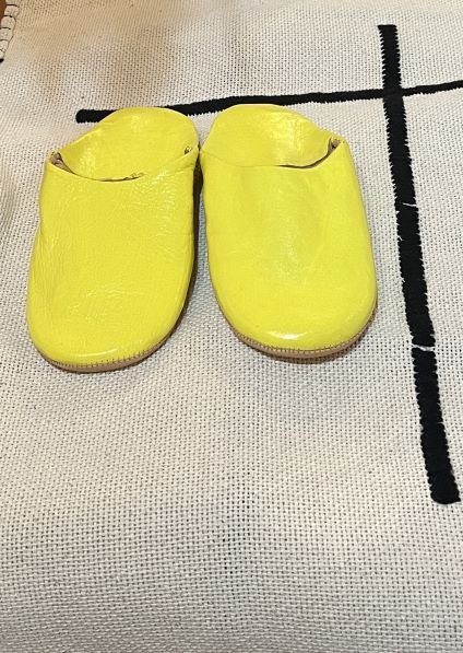 light yellow womens slippers babouches