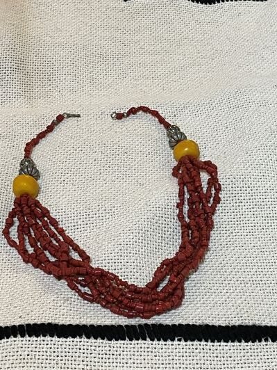 red coral beads necklace