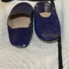 women blue slippers1 babouches en blue brillant