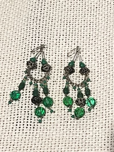 Dangle Earrings Green