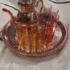 Moroccan teapot, tea glasses and tray