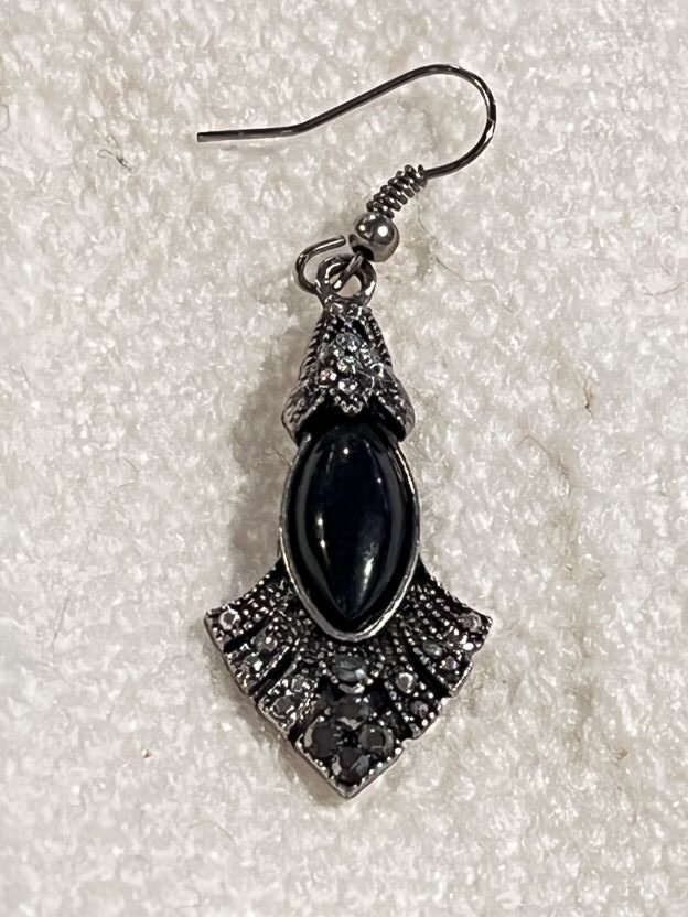 black marcasite earrings 1 boucles oreilles marcasite noires