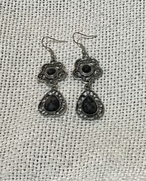 black silver earrings black silver earrings