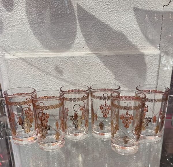 hamsa gold tea glasses