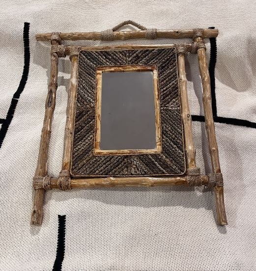 handmade bamboo mirror