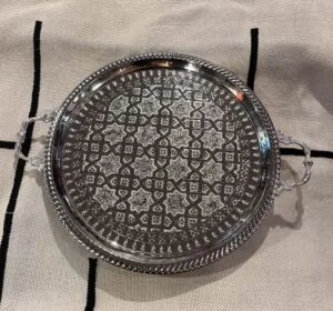 moroccan extra large silver tray