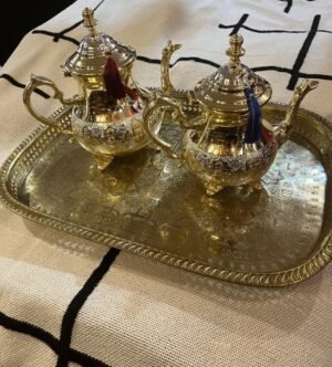 theiere marocaine doree argentee