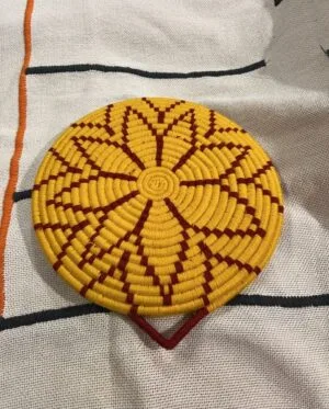Moroccan woven wool wicker wall plate1 Moroccan woven wool wicker wall plate
