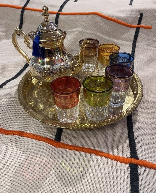 moroccan golden tea set