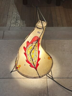 Moroccan Henna Lamp1 lampe marocaine en cuir