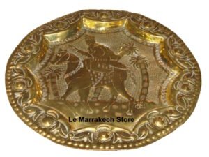 Vintage Moroccan Brass Plate vintage Moroccan Brass Plate