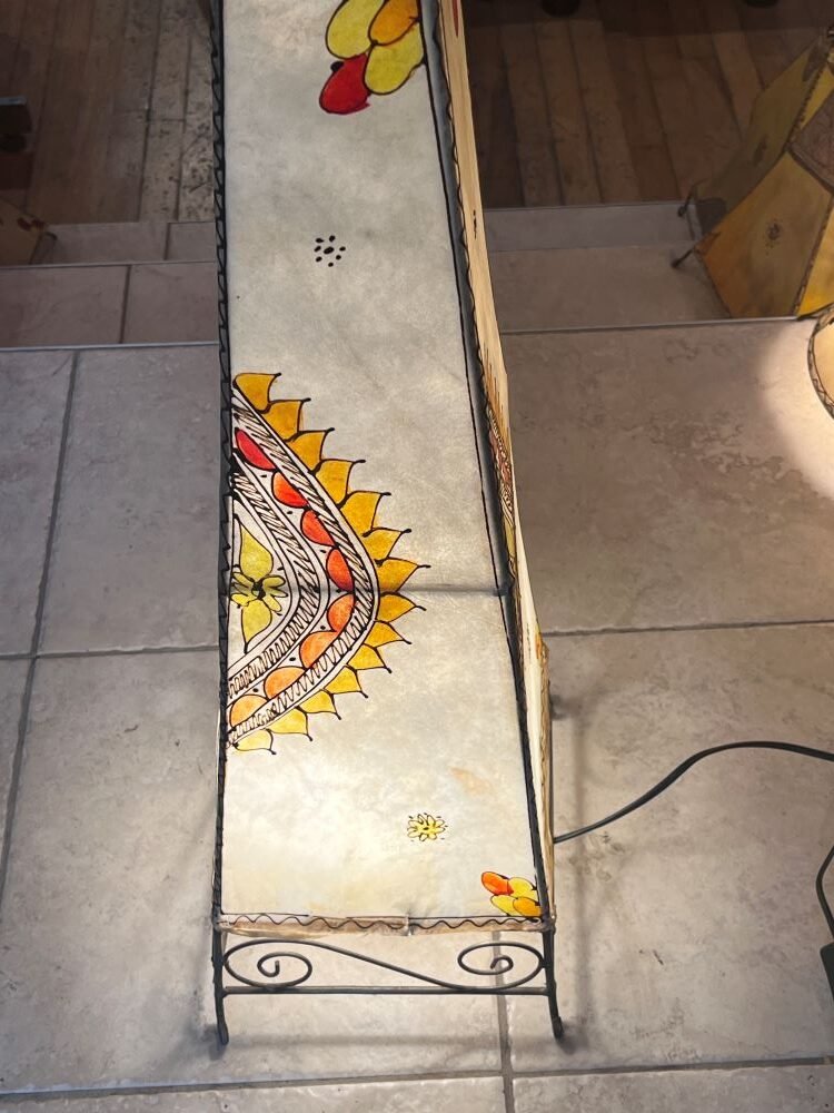 lampe marocaine cuir et fer forge