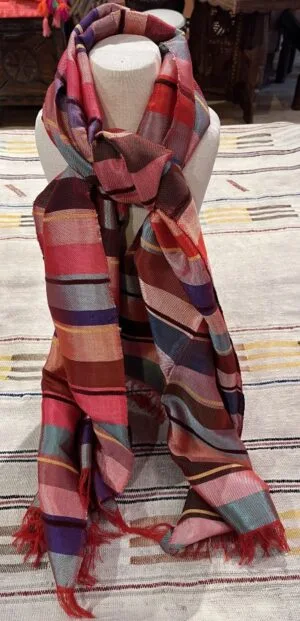 Moroccan multicolor silk scarf