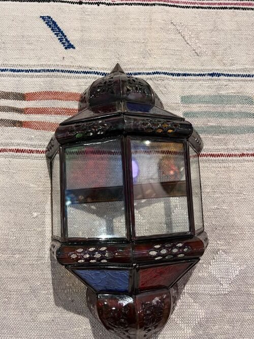 moroccan sconce metal and glass