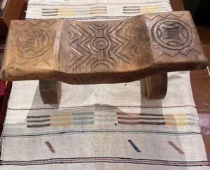 handmade Berber wooden carved bench handmade Berber wooden carved bench