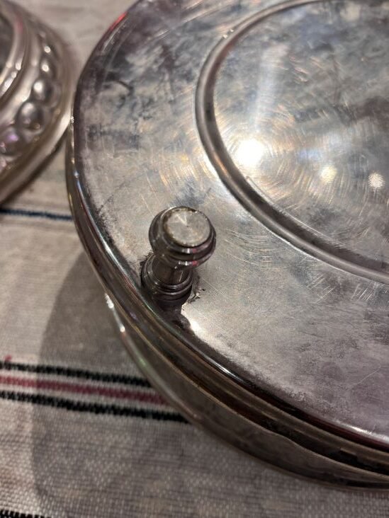 antique silver lidded tray