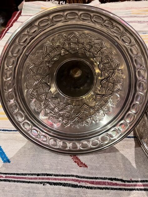 panier en metal argente marocain