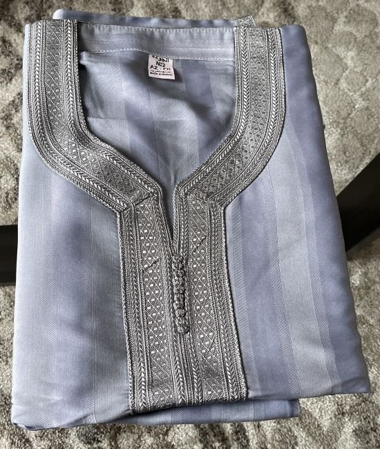 light blue gray caftan