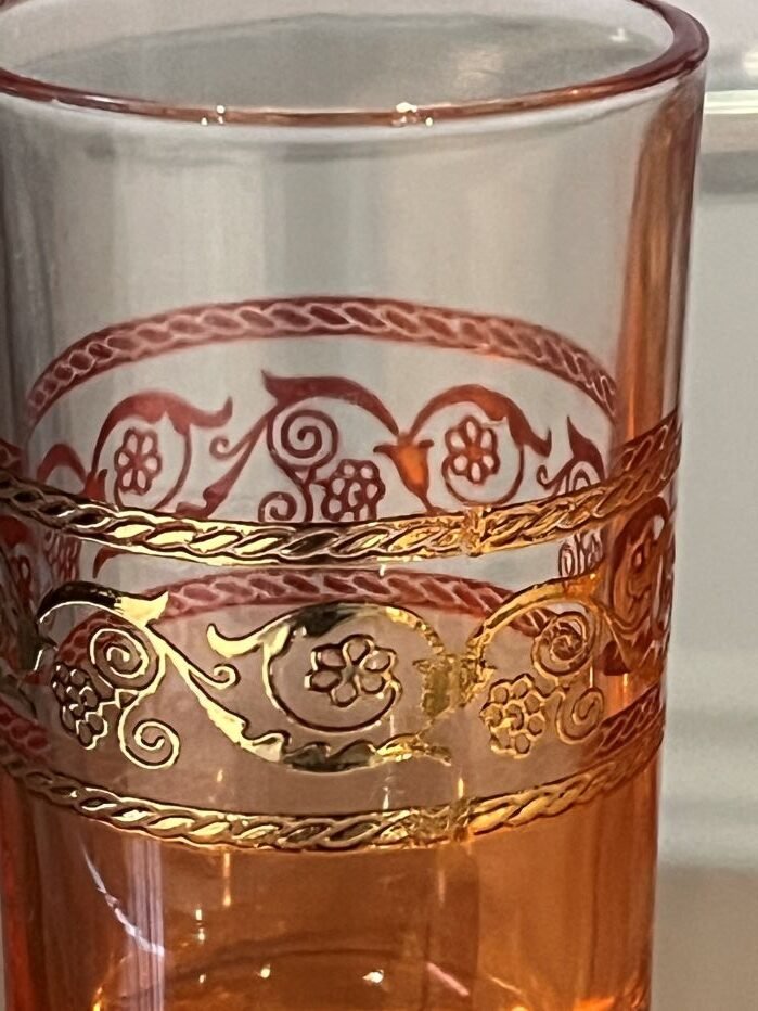 set of tea cups in orange