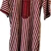 Moroccan Men Long Gown red and white With red embroidery