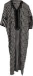 striped kaftan black and white