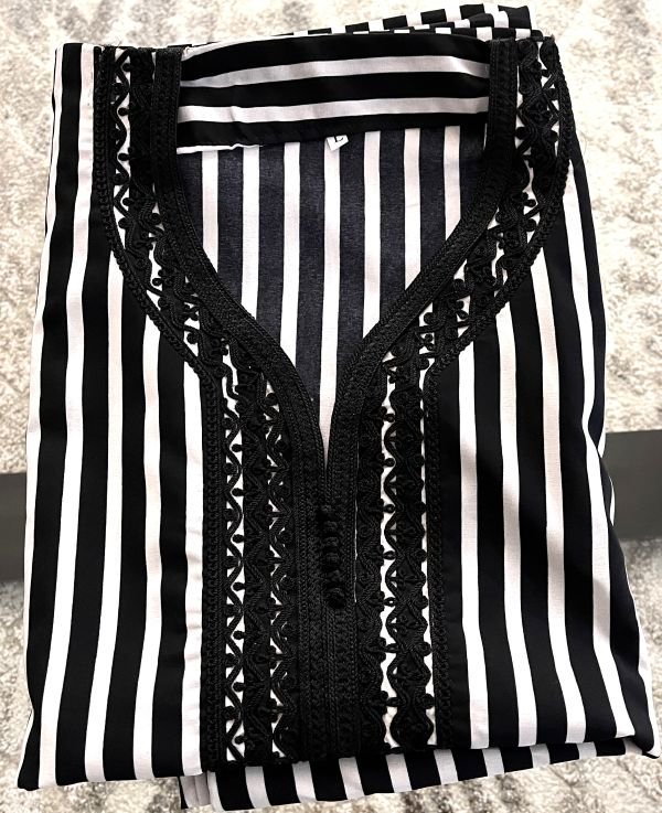 kaftan noir et blanc