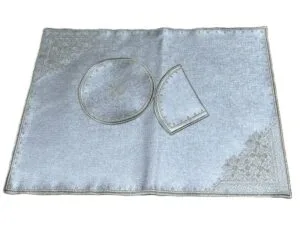 tray cover gray bleu with handle cover teapot and placemat