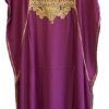 vue face caftan marocain rose or pour femmes