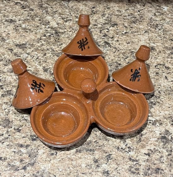 couvercles levees Ensemble de 3 mini tajines marocains pour épices
