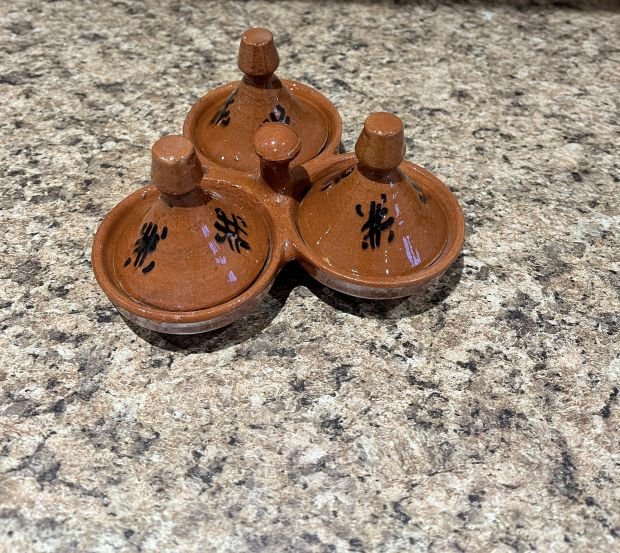 Ensemble de 3 mini tajines marocains pour épices